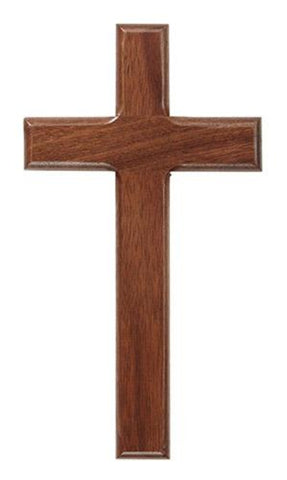 Walnut Wall Cross 8 Inch Christian Gift