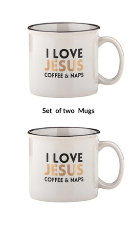 I LOVE JESUS AND NAPS Set of two coffee mugs
