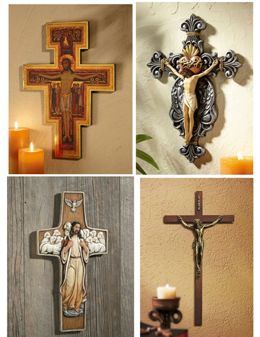 Jesus Baroque wooden wall crucifix