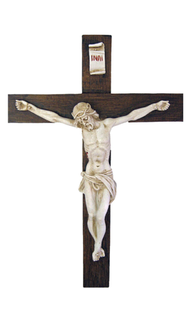 Jesus Baroque wooden wall crucifix