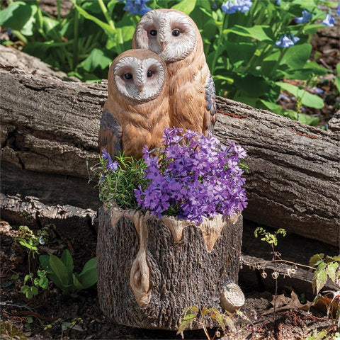 Owl Planter Woodtone 16.75 Inch