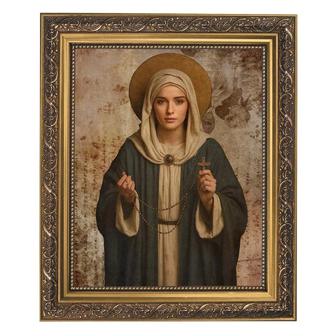 Mary of the Rosary Framed Print by Jeannette Gianola
