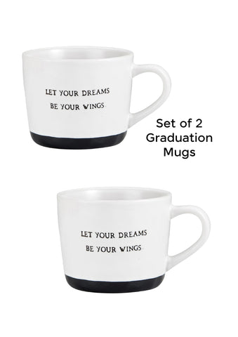Reach for the stars with our Let Your Dreams Be Your Wings Graduation Mugs Set of 2