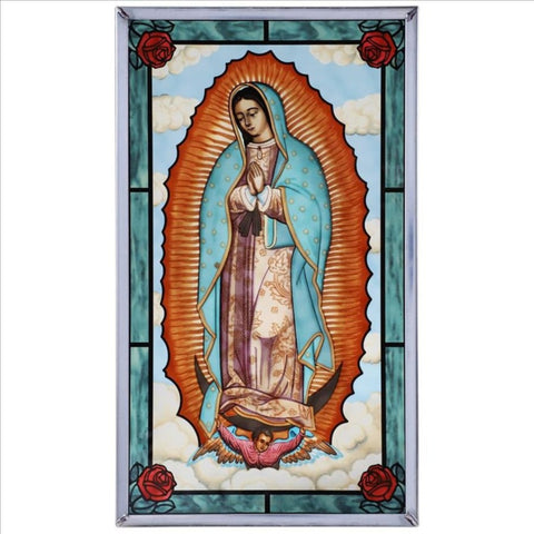The Virgin of Guadalupe Religious Art Glass Panel