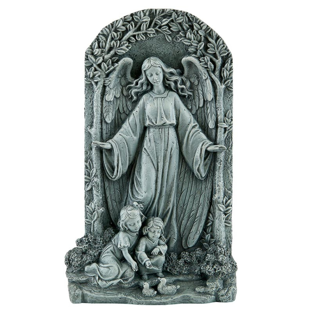 Guardian Angel With Children Plaque for Home or Garden