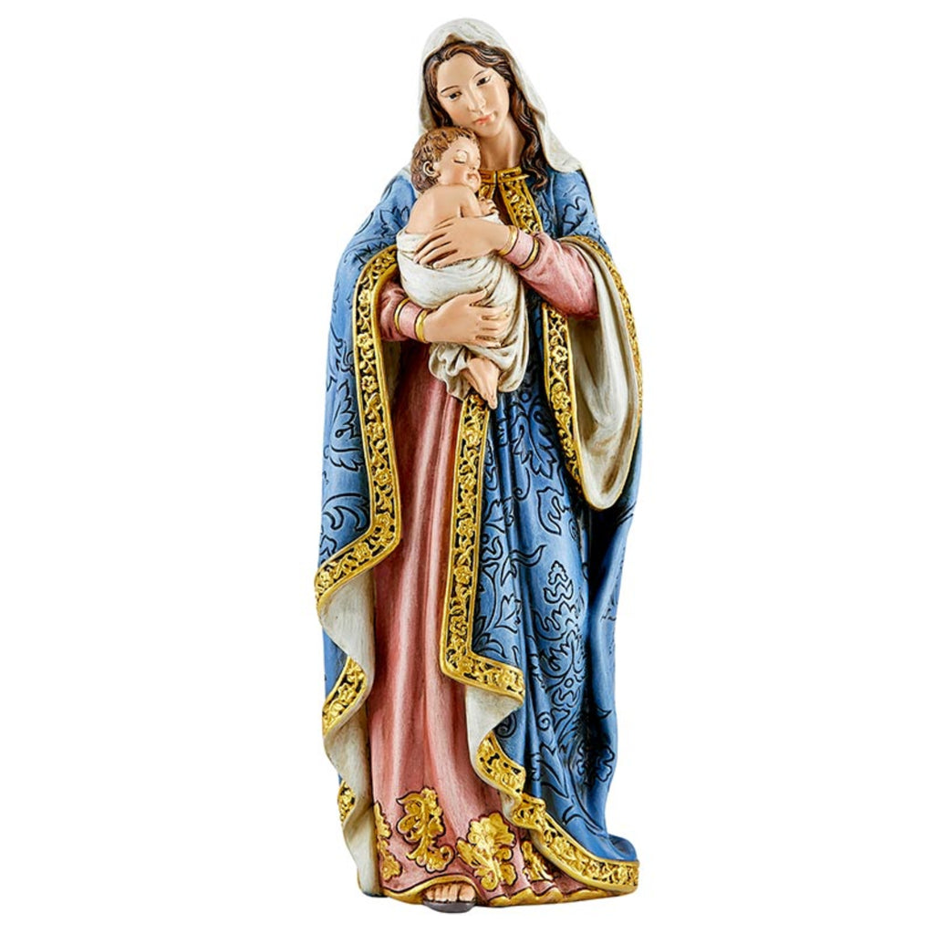 Loving Madonna and child Hand painted Statue