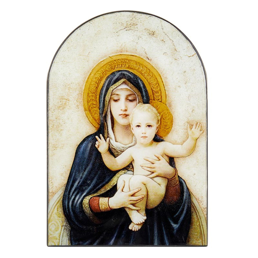 Madonna and Child Wooden Plaque