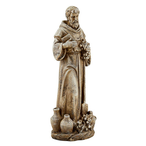 Saint Fiacre Garden Statue 16 Inch Tall