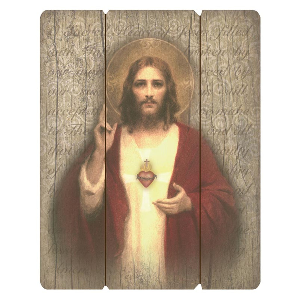 Sacred Heart of Jesus Wood Pallet Plaque