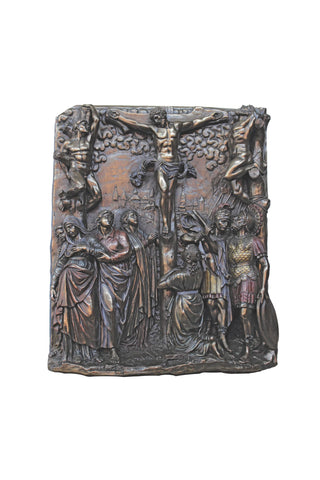 Calvary Wall Plaque Cold Cast Bronze 12x14