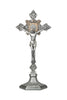 Standing Saint Benedict Crucifix Pewter Style 17 Inch