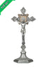 Standing Saint Benedict Crucifix Pewter Style 17 Inch