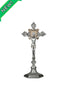 Standing Saint Benedict Crucifix Pewter Style 9.5 Inch
