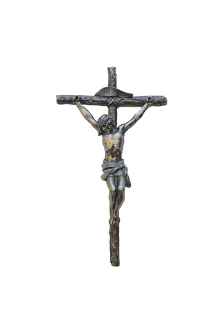 Wall Crucifix Cold Cast Bronze 10 Inch