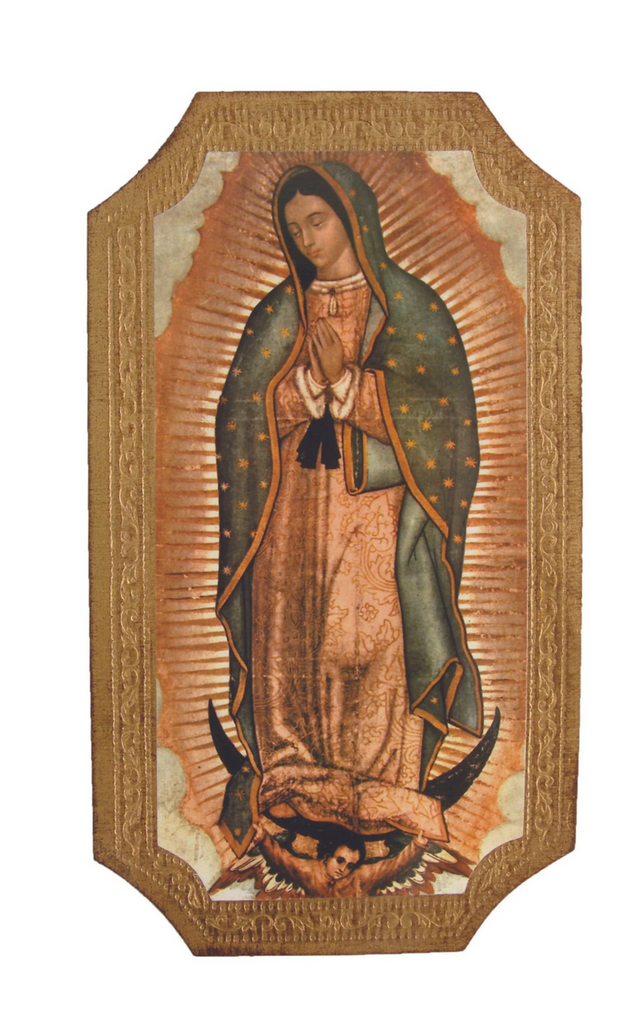 Our Lady of Guadalupe Florentine Icon Plaque from Italy