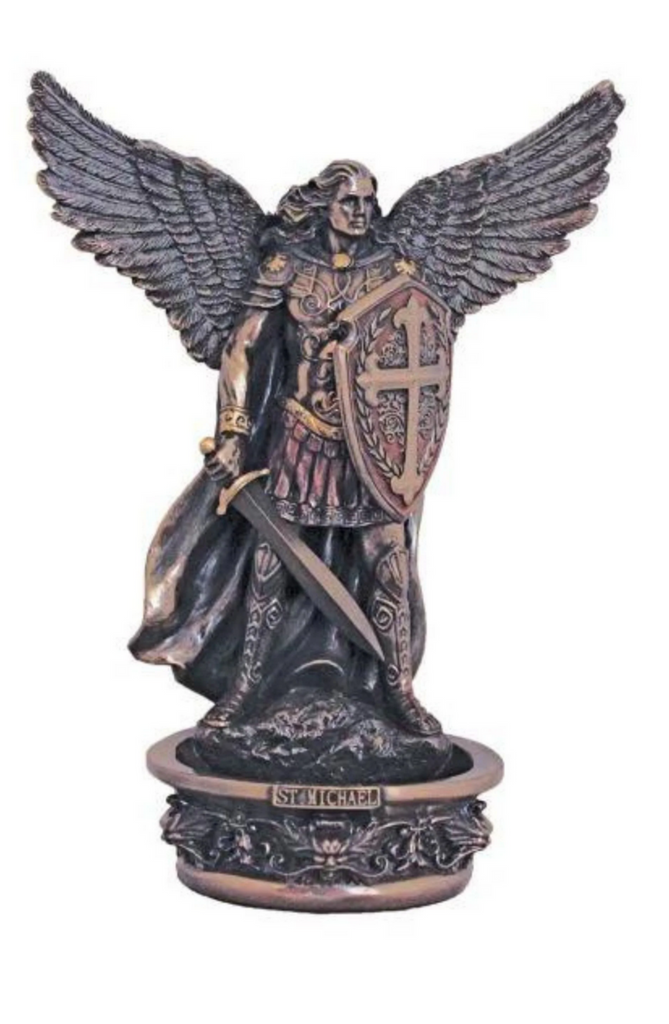 Archangel Saint Michael Holy Water Font for table or wall.