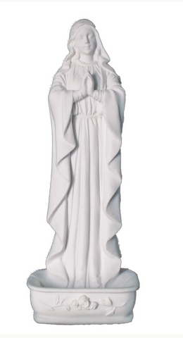 Praying Madonna Our Lady of Grace Rosary Holder or Water Font With Roses