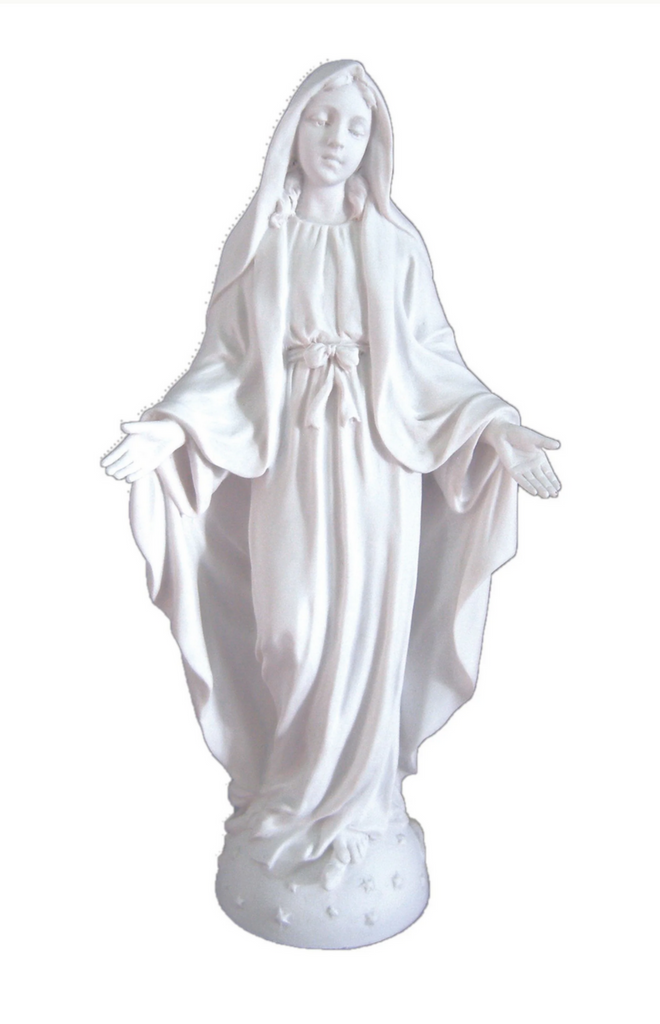 Our Lady Of Grace In White Catholic  Statue