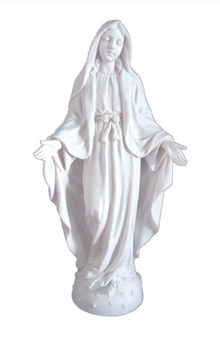 SALE Our Lady Of Grace Virgin Mary In White Catholic Statue 8 inch