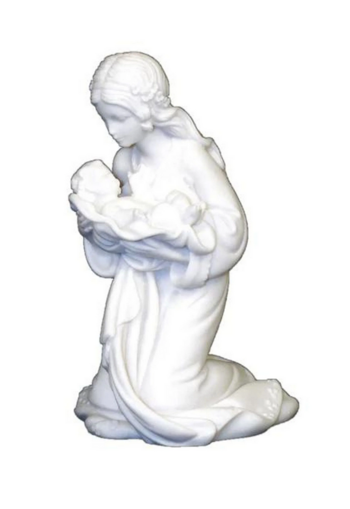 Madonna Kneeling with Baby Jesus Statue Hand Made In Italy