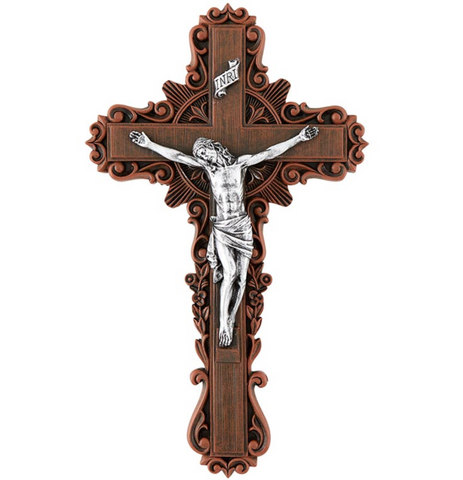 Jesus Calvary Ornate Pastoral Wall Crucifix