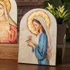 Madonna of the Roses Wooden Plaque