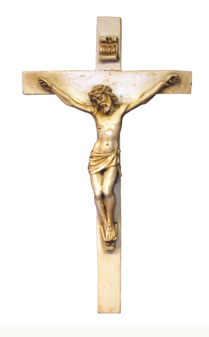 Jesus Antiqued Alabaster Wall Cross