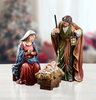 3 Piece Nativity Set  Petite 5 Inch Tall  By Artist Michael Adams