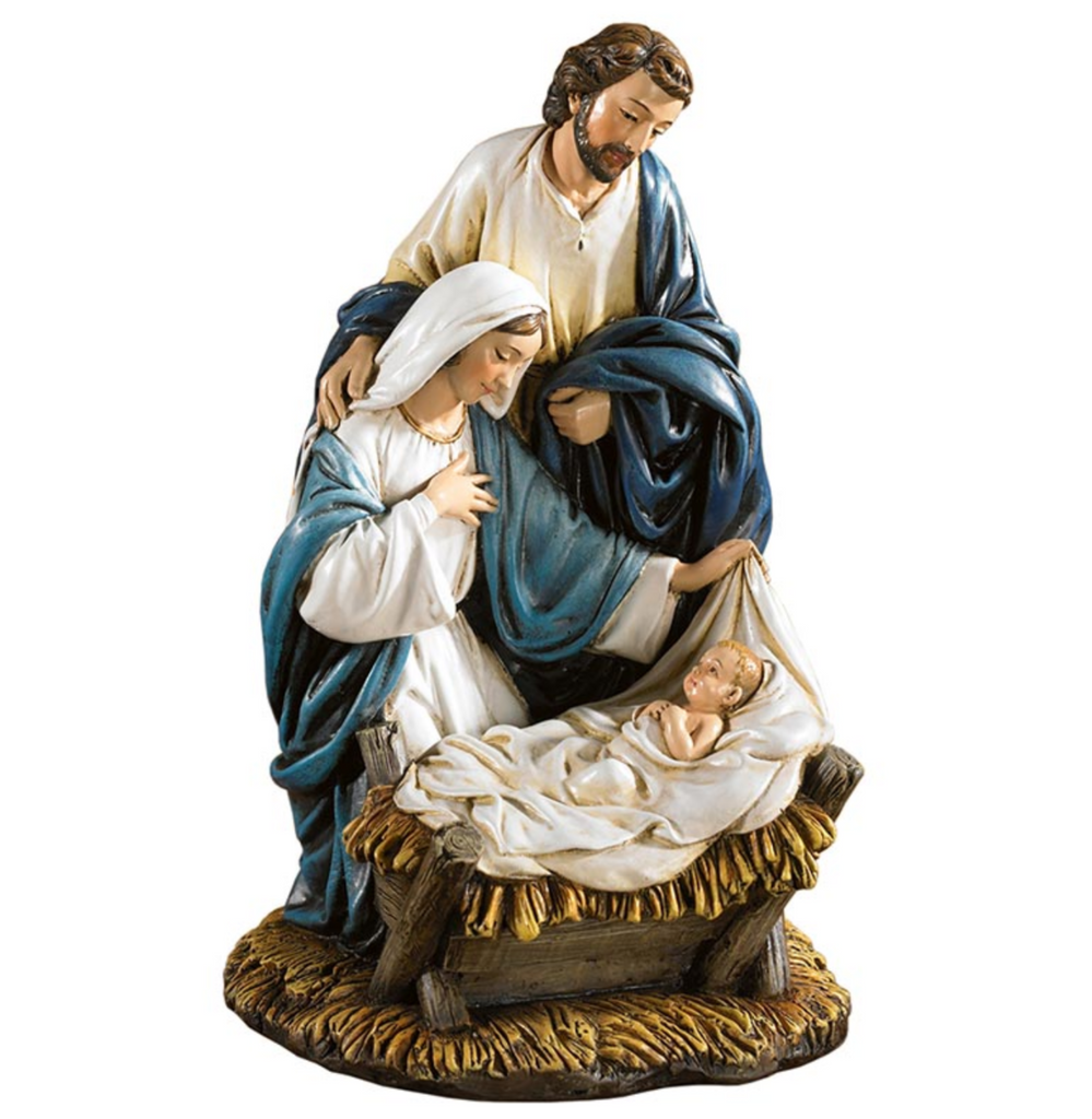 Come Let Us Adore Him Holy Family  Figurine with Music