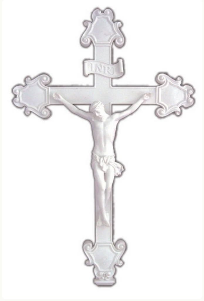 Jesus White Budded Wall Crucifix Veronese Collection