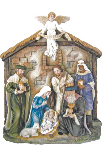 Nativity Plaque Hand Painted Wall Plaque