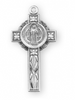 Ornate Sterling SIlver Saint Benedict Jubilee Cross On Chain