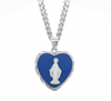 Light Blue Sterling Cameo Heart Miraculous Medal Capodimonte Porcelain Made In Italy