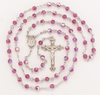 Ornate Fuschia Swarovski Crystal Catholic Rosary