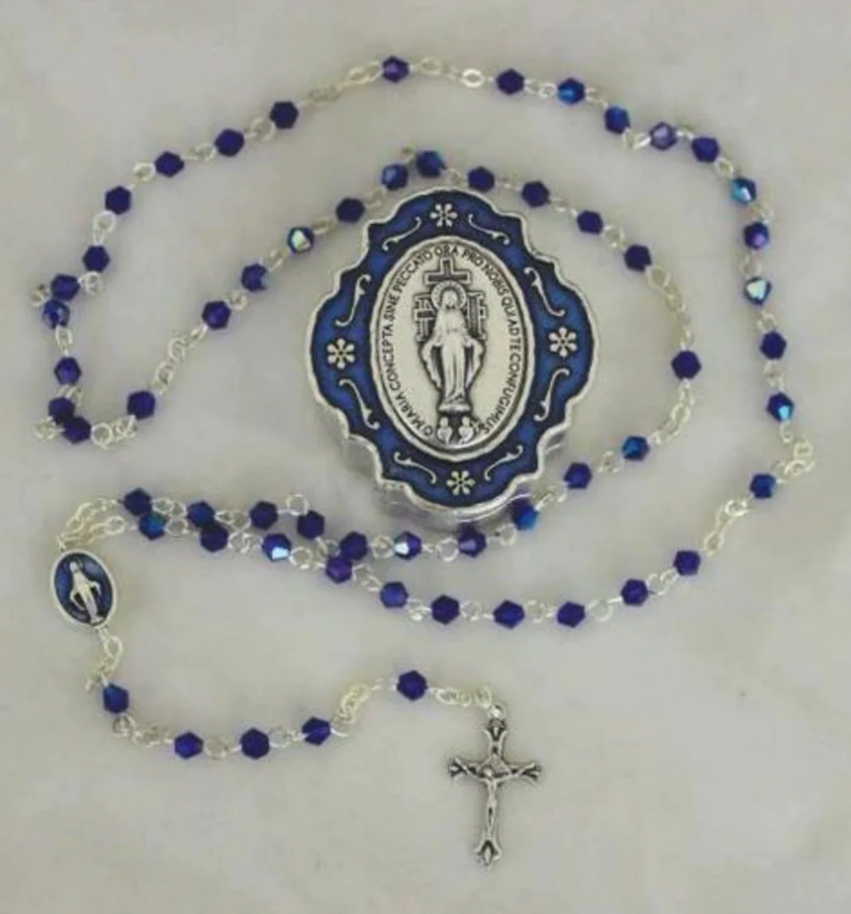 Miraculous Medal Rosary With Case