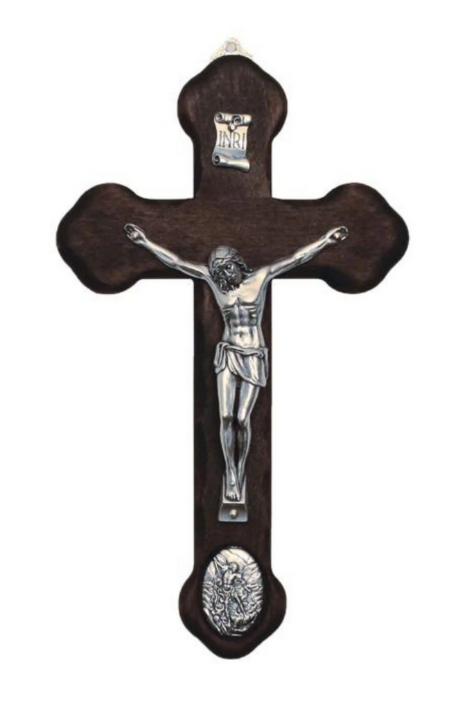 Saint Michael Wooden Wall Crucifix