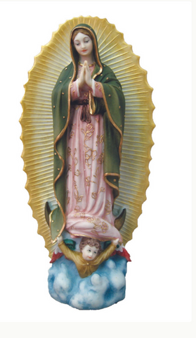 Our Lady of Guadalupe Statue Hand Painted Gold Accents