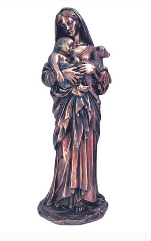 Madonna And Child L'Innocence Bronze Style Statue