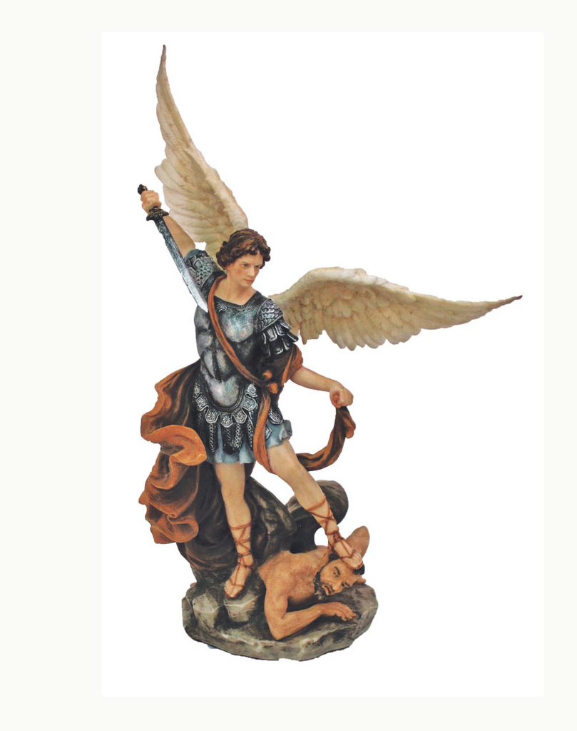 Saint Michael Statue Hand Painted in Full Color