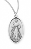 Divine Mercy/Saint Faustina Sterling Silver Medal 18 Inch chain