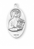 Divine Mercy/Saint Faustina Sterling Silver Medal 18 Inch chain