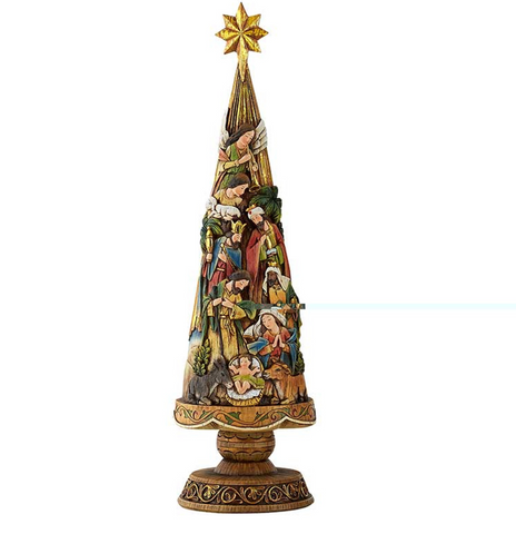 Nativity Scene Christmas Tree Large 20 Inch Tall