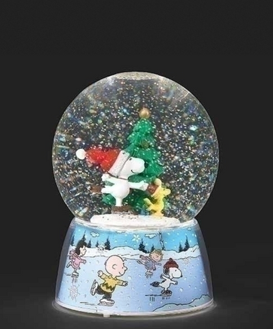 Snoopy Christmas Snow Globe with Woodstock