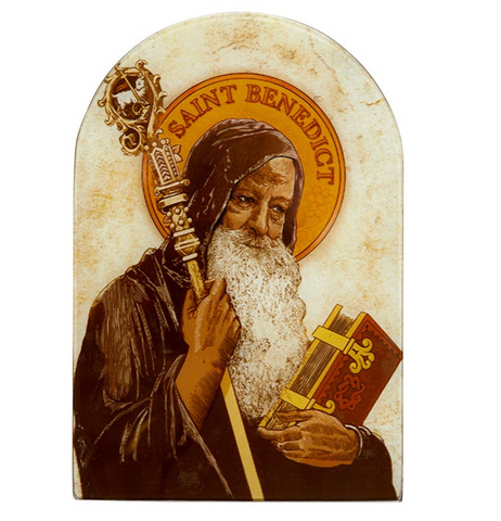 Saint Benedict Wooden Wall Plaque