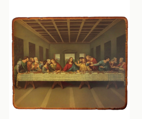 Last Supper Wooden Plaque Made in Italy