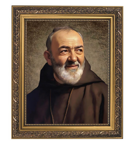 Saint Padre Pio Print In Ornate Frame