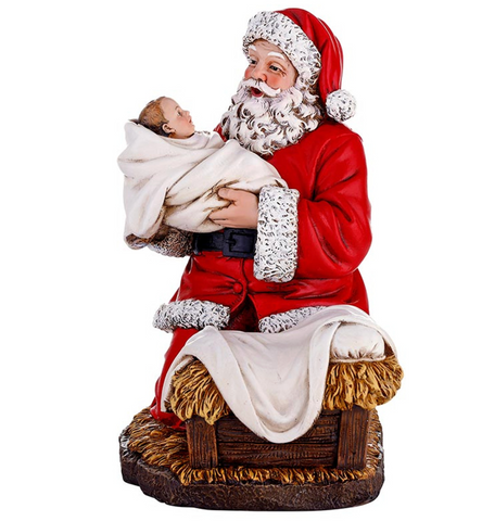 Adoring Santa Nativity Figurine