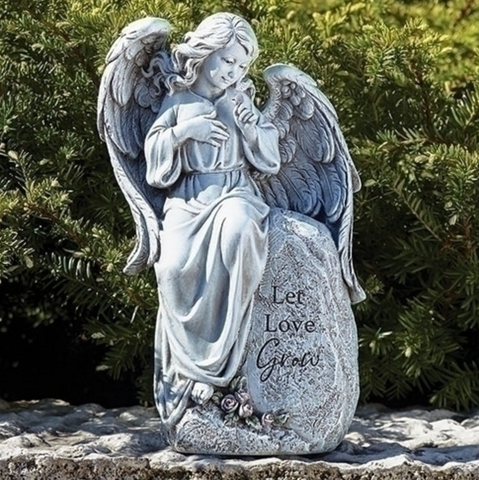 Seated Garden or Memorial Statue Let Love Grow