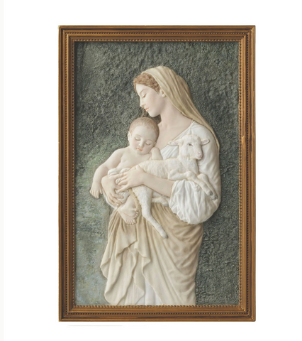 L'Innocence Plaque for Table Top or Wall Fully Hand Painted