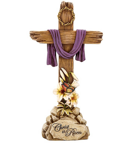 Risen Is Christ Floral Cross